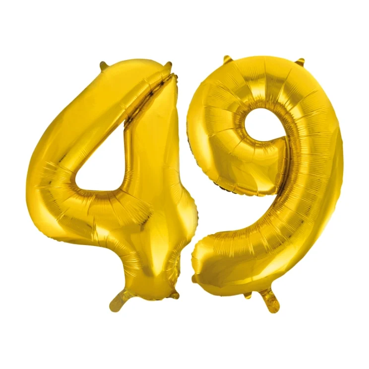 Folieballon 49 jaar Goud 86cm