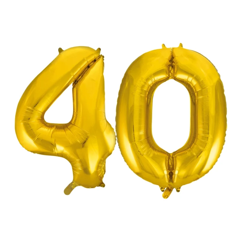 Folieballon 40 jaar Goud 86cm
