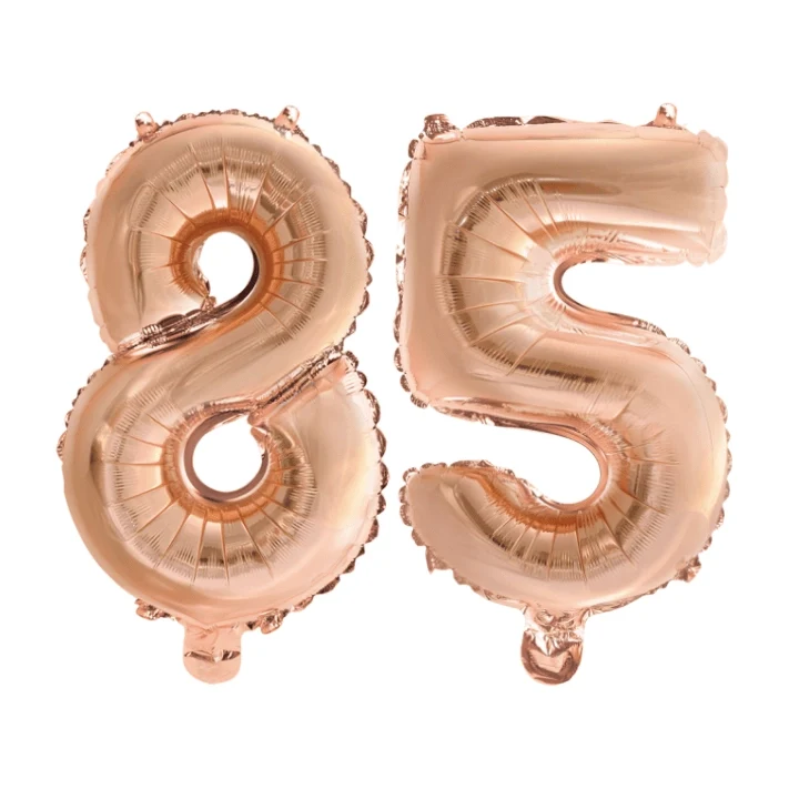 Folieballon 85 jaar Rosé Goud 41cm