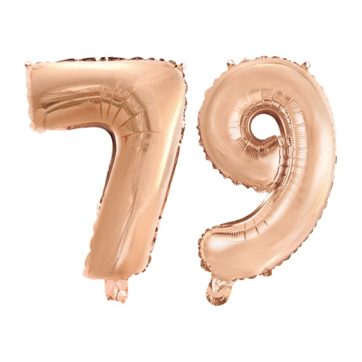 Folieballon 79 jaar Rosé Goud 41cm