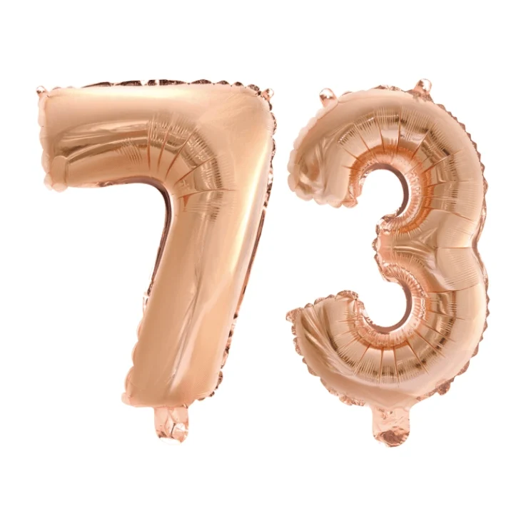 Folieballon 73 jaar Rosé Goud 41cm
