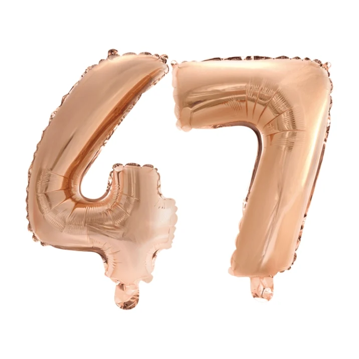 Folieballon 47 jaar Rosé Goud 41cm
