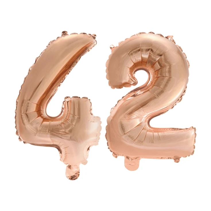 Folieballon 42 jaar Rosé Goud 41cm