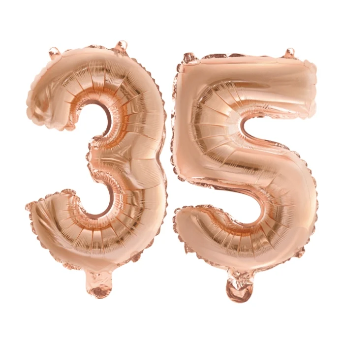 Folieballon 35 jaar Rosé Goud 41cm