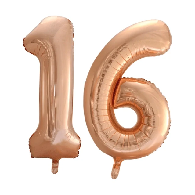 Folieballon 16 jaar Rosé Goud 86cm