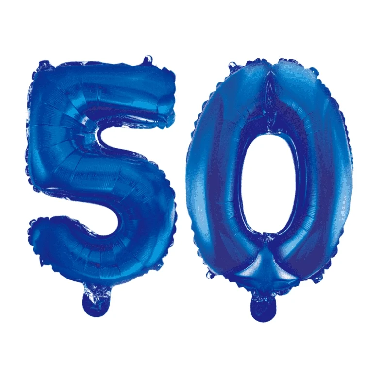 Folieballon 50 jaar blauw 41cm
