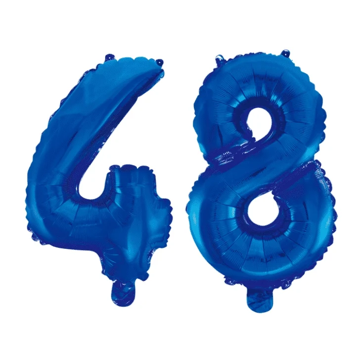 Folieballon 48 jaar blauw 41cm