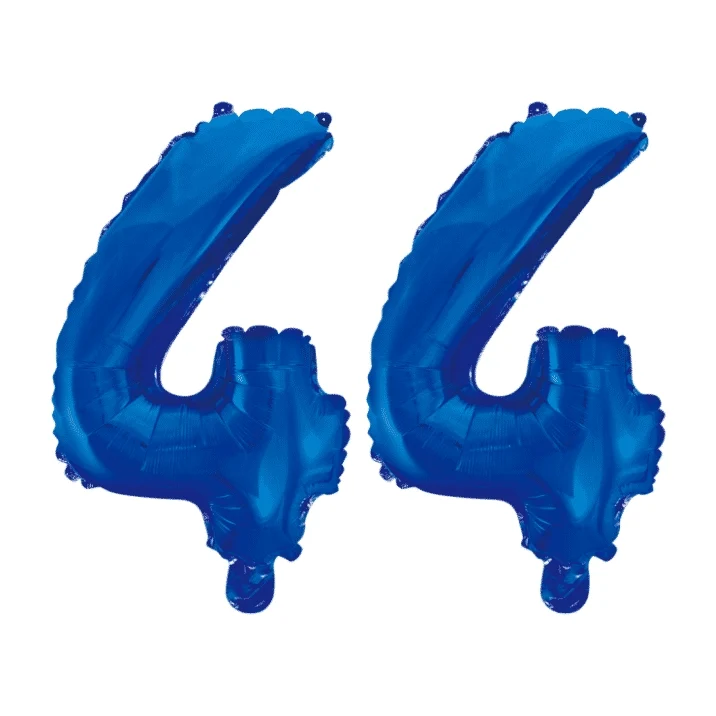 Folieballon 44 jaar blauw 41cm