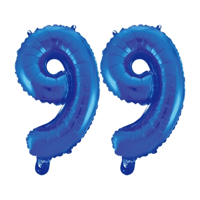 Folieballon 99 jaar blauw 86cm