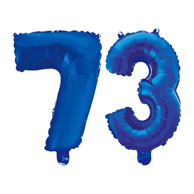Folieballon 73 jaar blauw 86cm