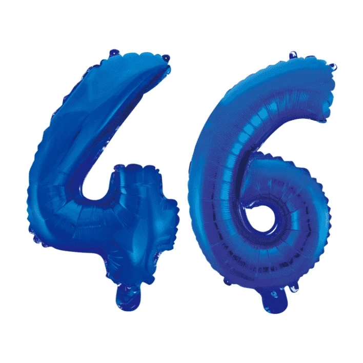 Folieballon 46 jaar blauw 86cm