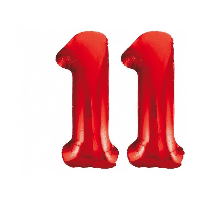 Folieballon 11 jaar rood 86cm