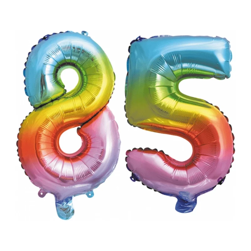 Folieballon 85 jaar Regenboog 86cm