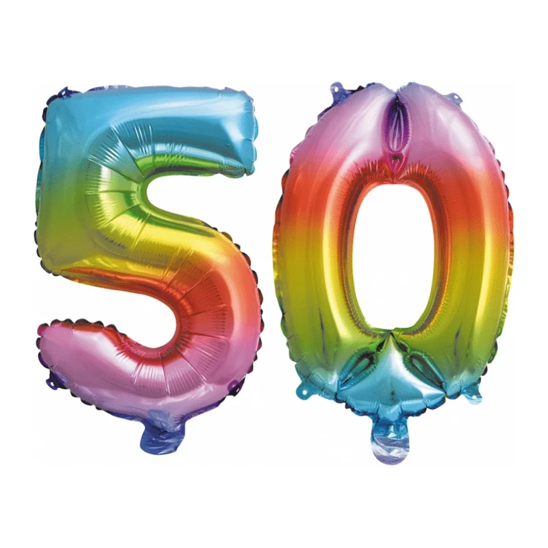 Folieballon 50 jaar Regenboog 41cm