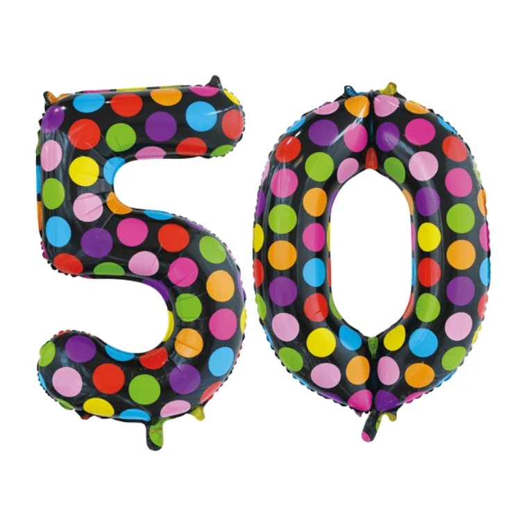 Folieballon 50 jaar stippen 86cm