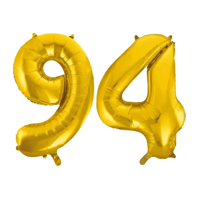 Folieballon 94 jaar Goud 86cm