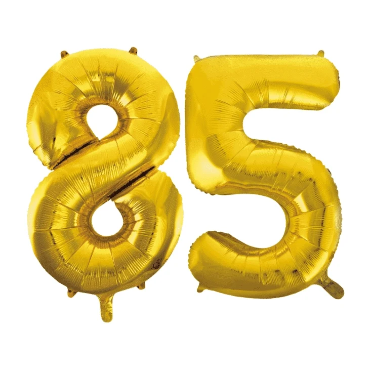 Folieballon 85 jaar Goud 86cm