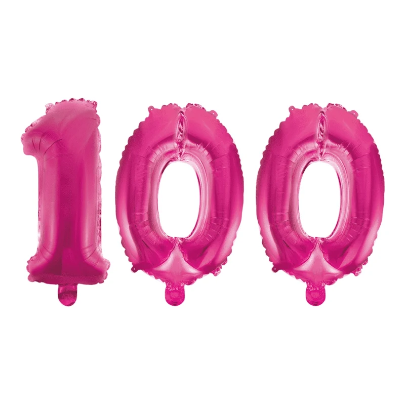 Folieballon 100 jaar roze 86cm