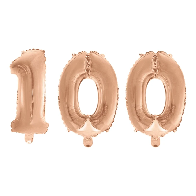Folieballon 100 jaar Rosé Goud 41cm