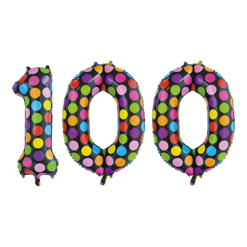 Folieballon 100 jaar stippen 86cm