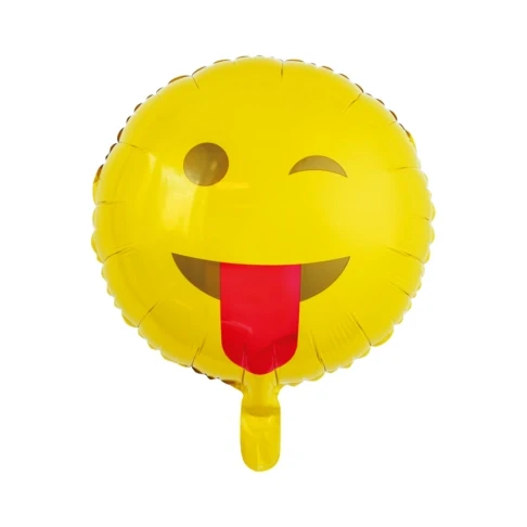 Folieballon Emoji Tong uitsteken - 46cm