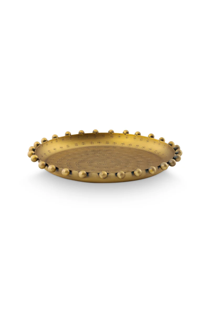 vtwonen - Decoratieve dienbladen - Metaal - Goud - 16.5 x 2 cm - Set van 2
