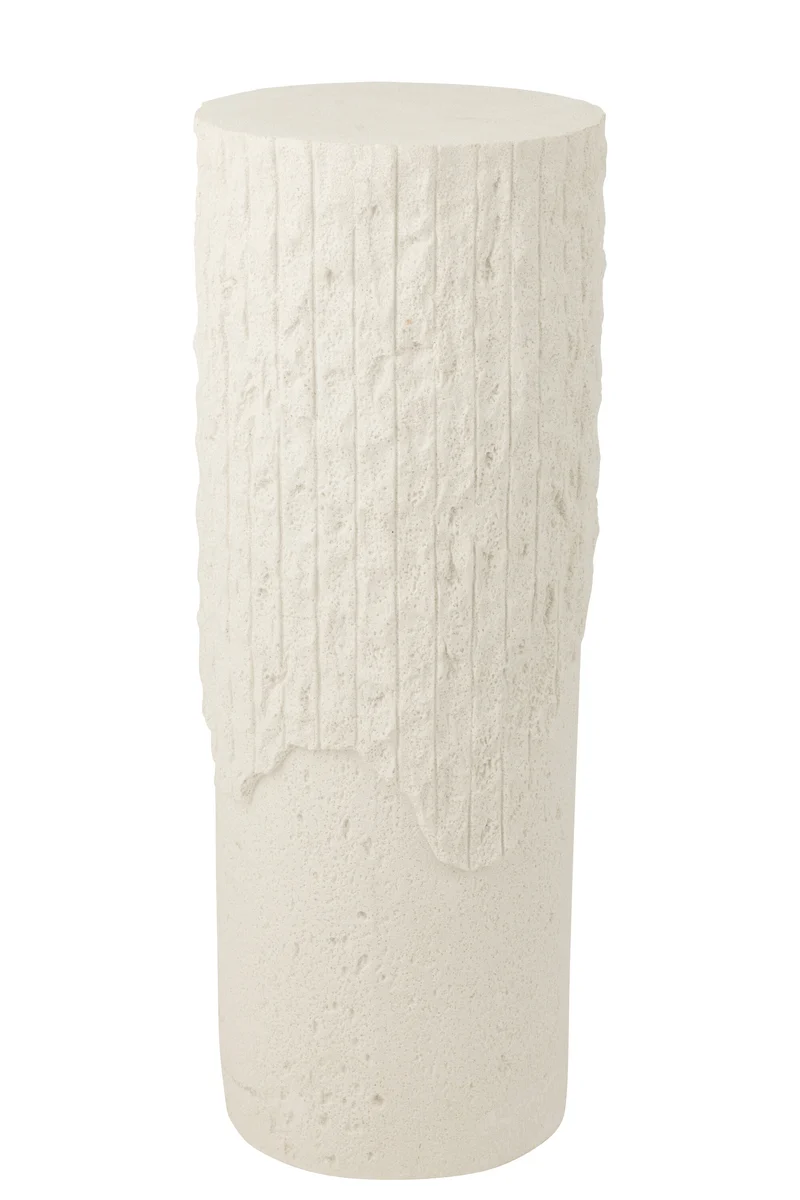 J-Line decoratie Sokkel Rocky Reliëf - polyresin - wit - large