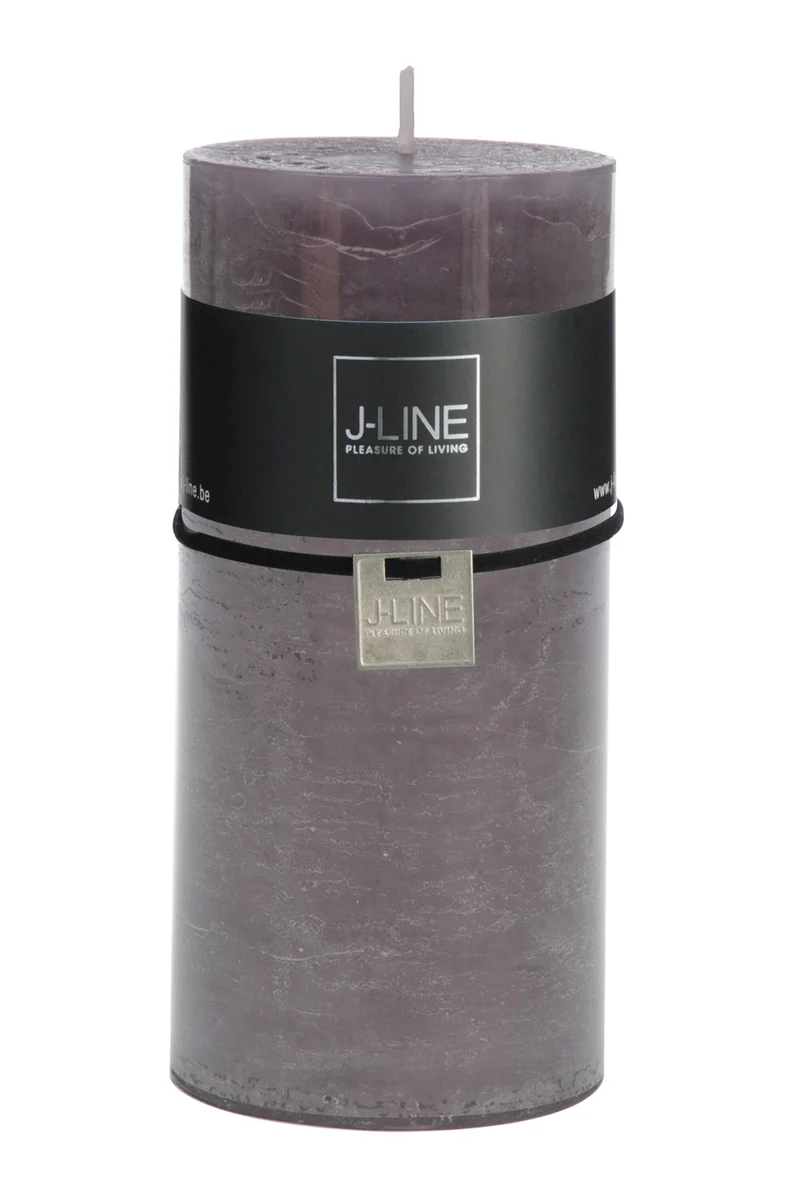 J-Line cilinderkaars Graniet - grijs - large - 52U - 6 stuks