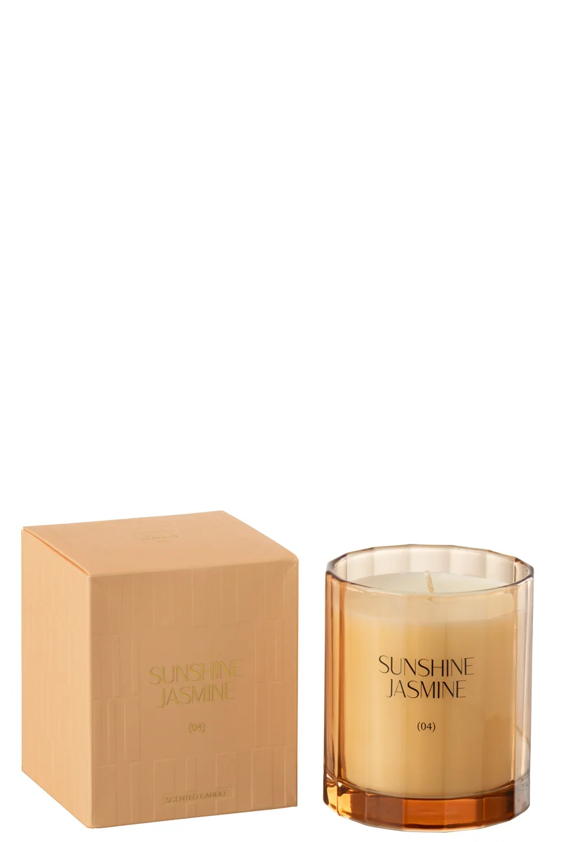 J-Line geurkaars Sunshine Jasmine - glas - orange - 30U