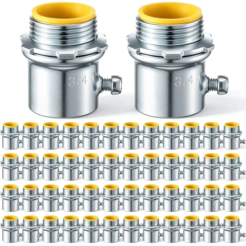 50 Pack Emt Set Screw Connector Three Quarter Inch Steel Electrical Conduit Coupling Top Notch Wiring Joint For Residential Renovation And Commercial Building Projects Built Tough And Ready To Roll
