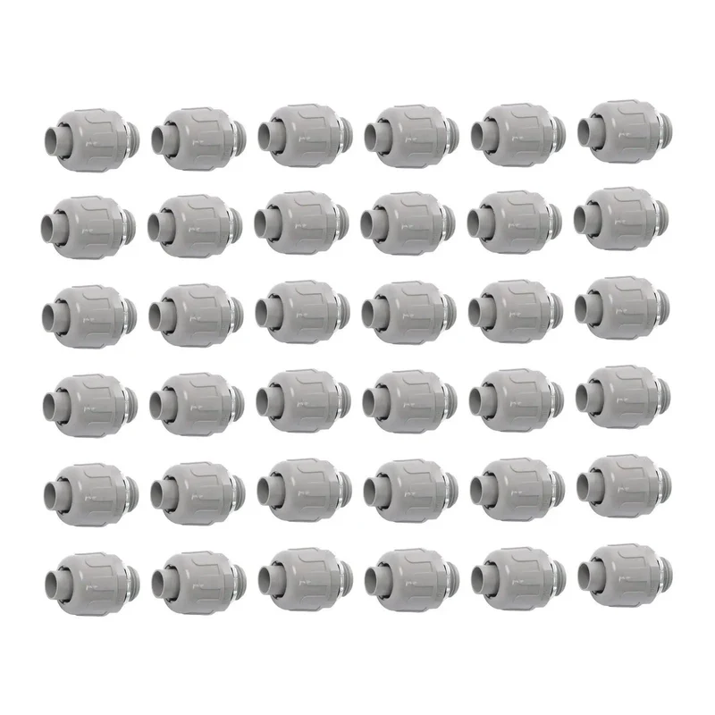 Heavy Duty Thirty Six Piece Half Inch PVC Liquidtight Straight Conduit Connectors For Electrical Wiring Jobs That Rock Solid And Dang Tough For Every Crew On The Site Today