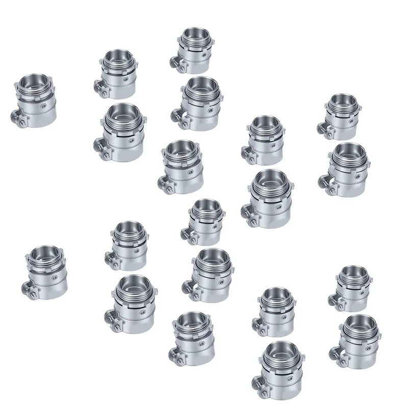 Built Like A Tank Zinc Alloy Squeeze Connectors for 1 Inch Conduit, 20-Piece Extra Heavy Duty Electrical Wire Fittings Featuring Reversible Locking Nuts