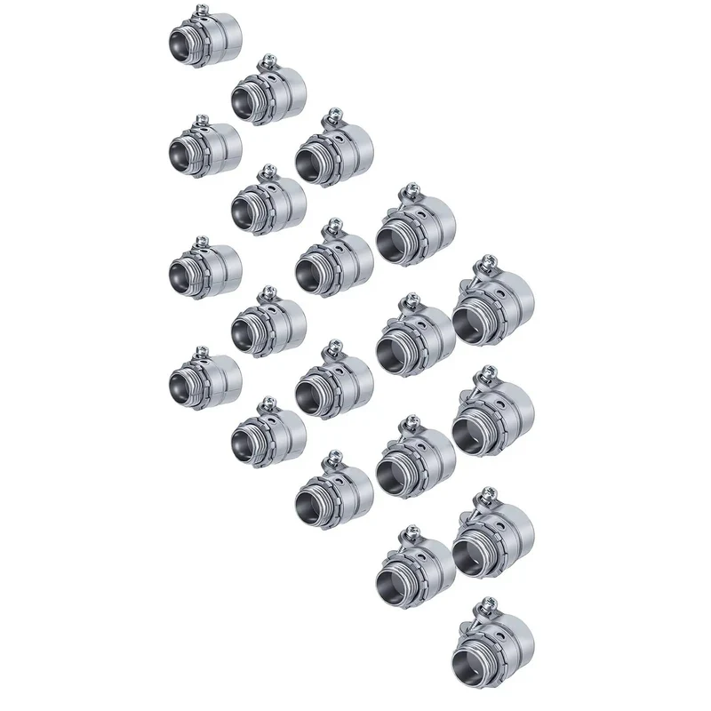 Hassle Free Squeeze Connectors 1/2 Inch Push In Fitting For Dry Indoor Projects No Sweat Wiring With Rock Solid Die Cast Zinc Alloy Reliable Fit For Conduit And Power Boxes Pack Of 20