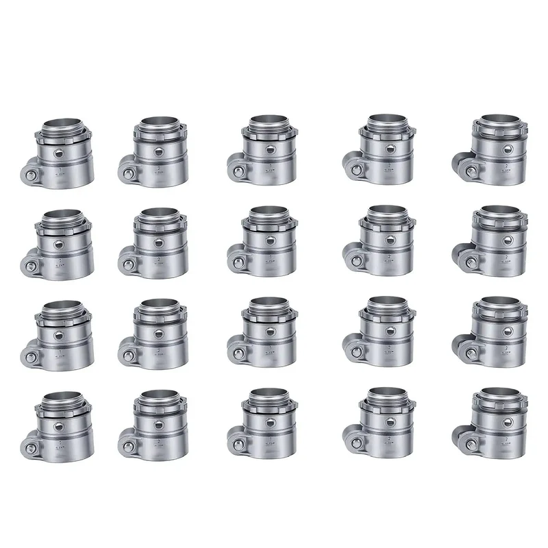 Top Tier Squeeze Connectors For Electrical Conduit Three Quarter Inch Zinc Alloy 20 Pack Features Push Fit Design Hard Core Grip And No Sweat Setup For Reliable Rigging Work