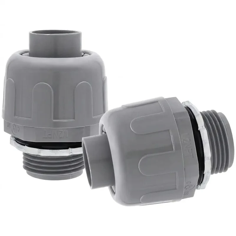Rock Solid 1/2 Inch NPT Liquid Tight Connector 180 Degree Conduit Elbow Pack Of 2 Heavy Duty Electrical Fitting With Flexible Conduit Tubing For Gritty Work Sites And Hassle Free Hookup