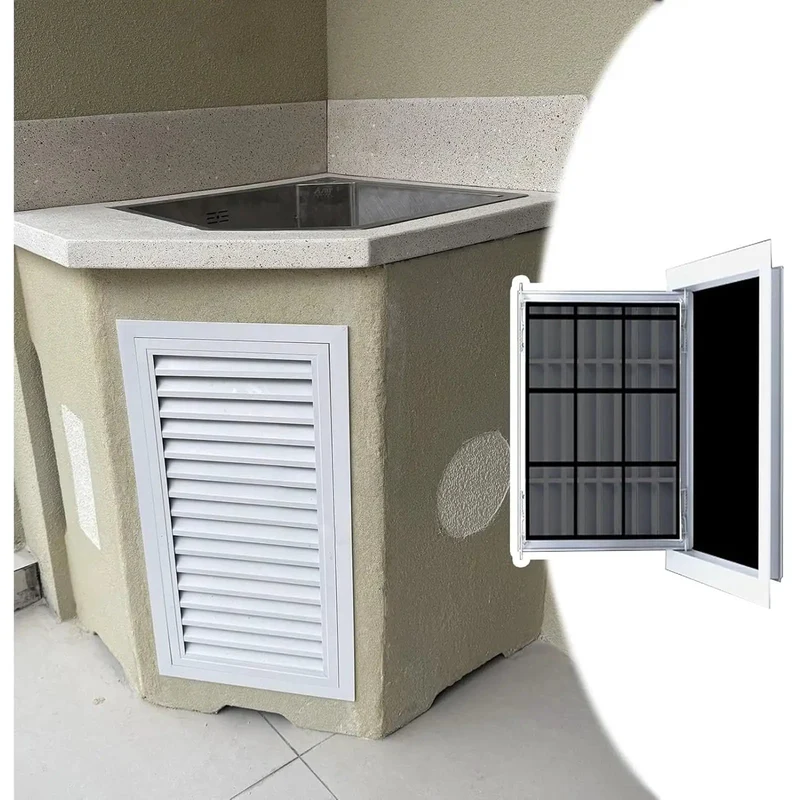 Heavy Duty Aluminum Louvered Vent For Cabinets Rock Solid Heat Dissipation Access Panel With Sleek Waterproof Finish Smooth Six By Fourteen Inch Airflow Cover Built Tough
