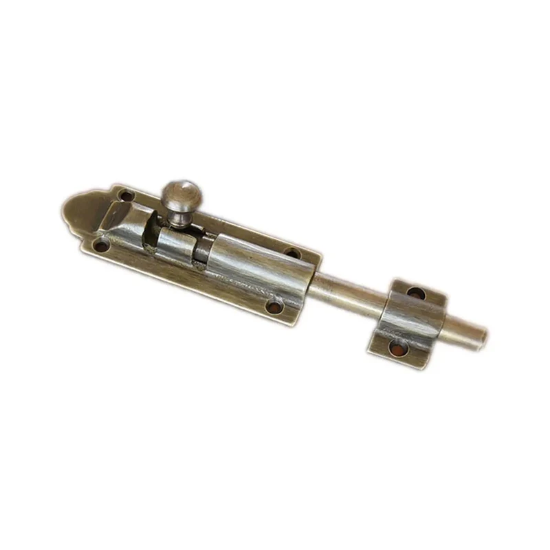 Heavy Duty Bronze Sliding Bolt Door Latch With Screws Barrel Bolt Lock For Barn Patio Gate Indoor Cupboard Smooth Automatic Return Action Secure Solid Build Easy Installation Slick Brass Finish Rock Solid Protection