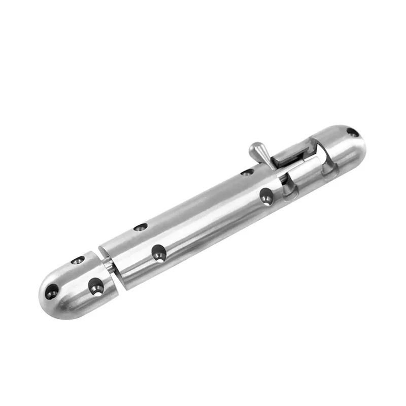 Heavy Duty Sliding Bolt Door Latch With Slick Automatic Return Action Stainless Steel Lock For Patio Barn And Indoor Doors Seven Inch Build Delivers Rock Solid Security And Quick Assembly Process