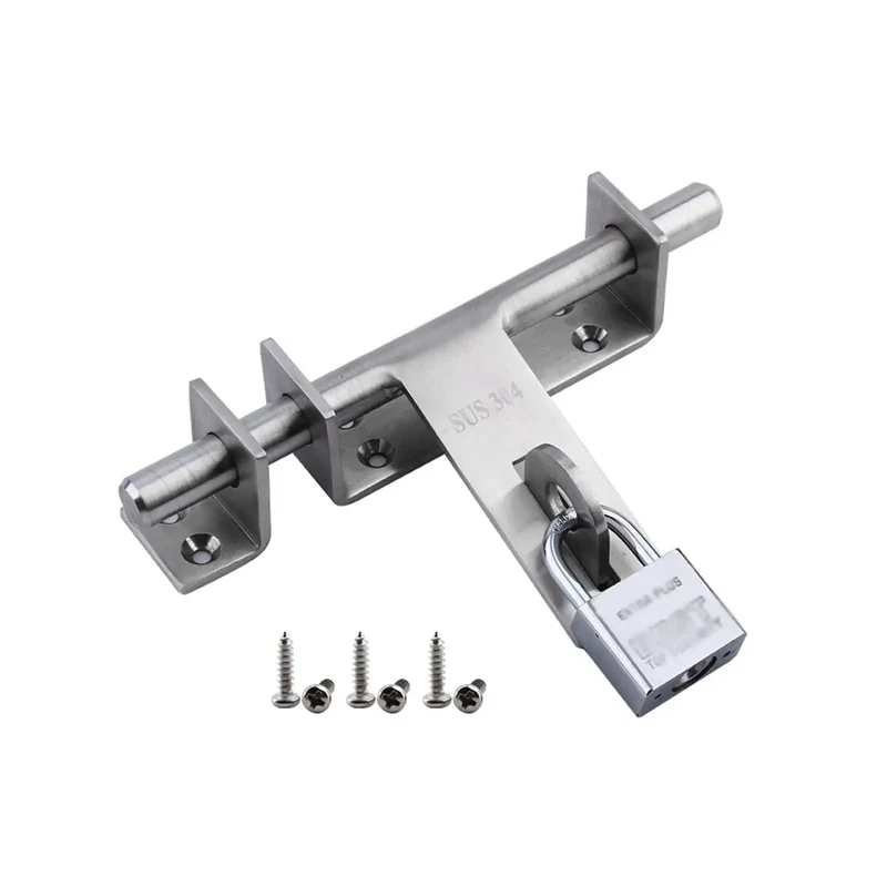 Bulletproof Stainless Steel Sliding Bolt Door Latch No Fuss Interior Exterior Barn Gate Security Slide Lock With Quick Auto Return Action For Cupboards And Outdoors