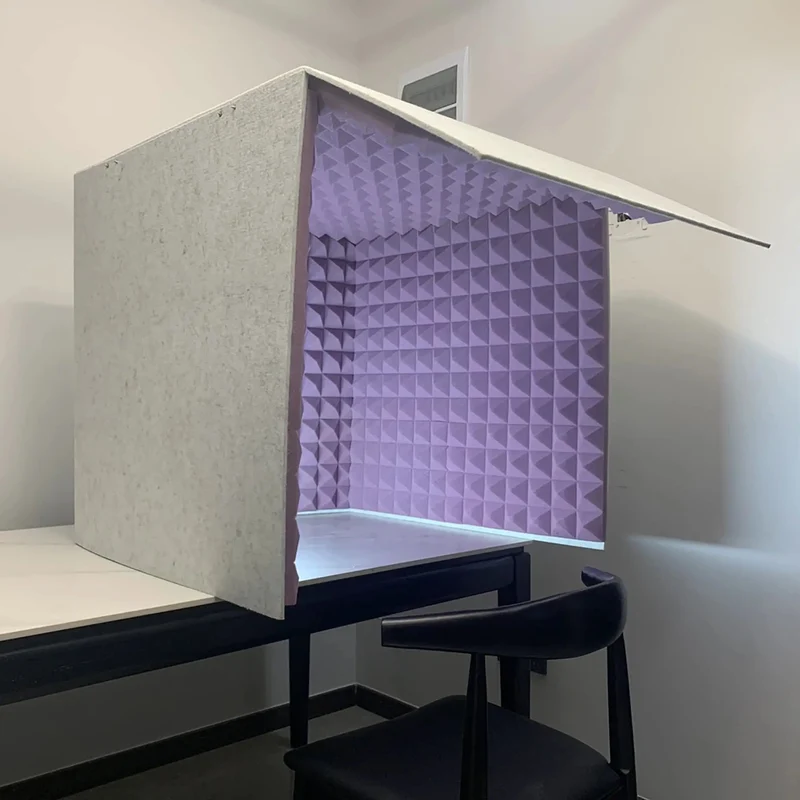 Straight Fire Desktop Sound Insulation Booth Cube Portable Vocal Mic Shield Loaded With Thick Acoustic Foam Panels For Chill Recording Chops And Completely Dead Room Tone Wherever You Drop To Track