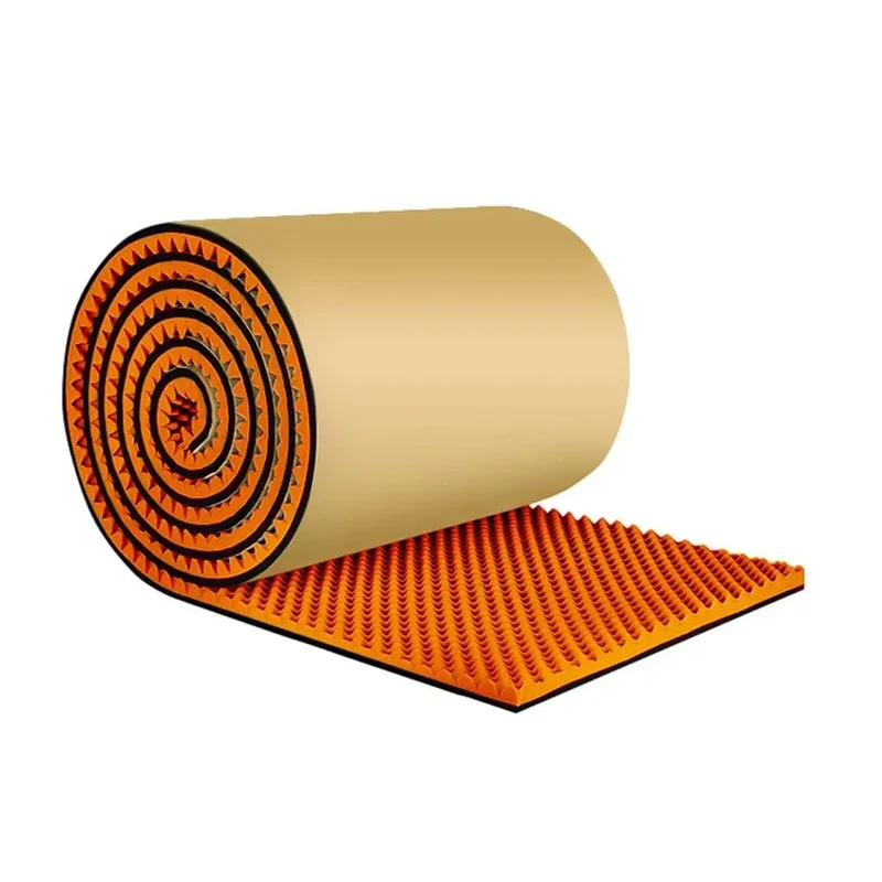 Slick Heavy Duty Egg Crate Acoustic Foam Roll Self Adhesive Soundproof Wall Panels High Density Rock Solid Noise Dampening Marine Foam Sheets Pro Grade Home Studio Setup Orange Roll
