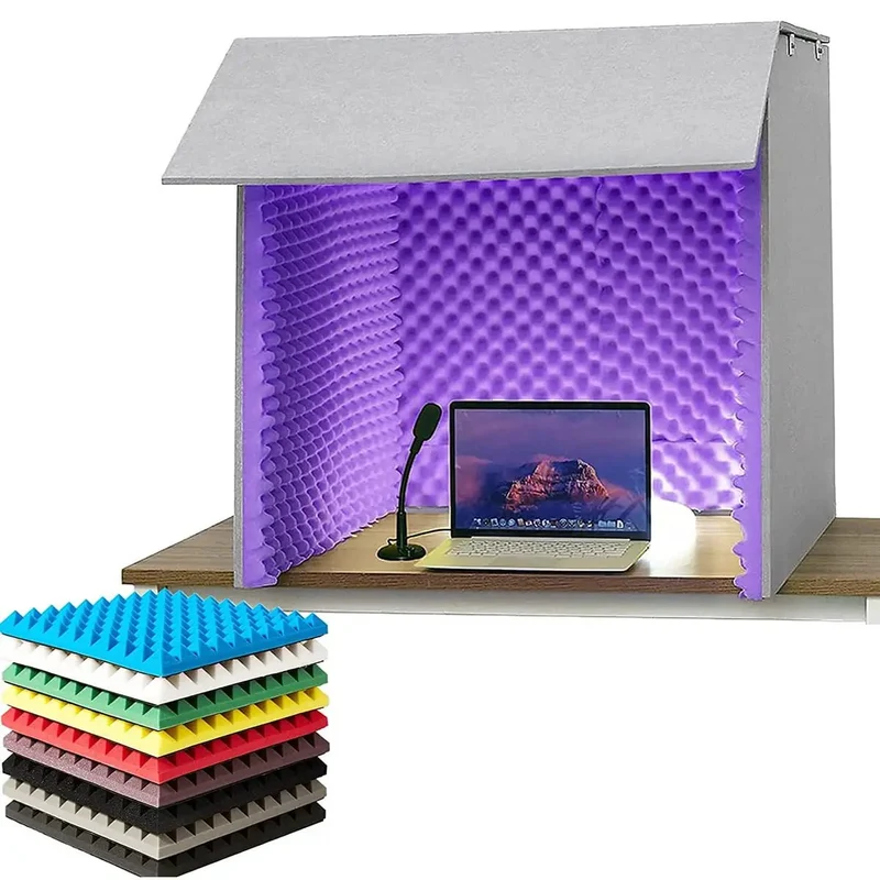 Portable Desktop Vocal Recording Booth And Soundproof Isolation Shield With Thick Foam Panels To Knock Out Room Echo And Background Noise For Straight Up Studio Quality Vocals On Any Budget