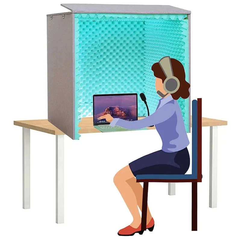 Top Tier Desktop Microphone Isolation Cube With Sleek Portable Soundproof Vocal Cover And Heavy Duty Acoustic Foam Shield Designed For Podcasters Who Want Recordings That Hit Different Without Room Echo