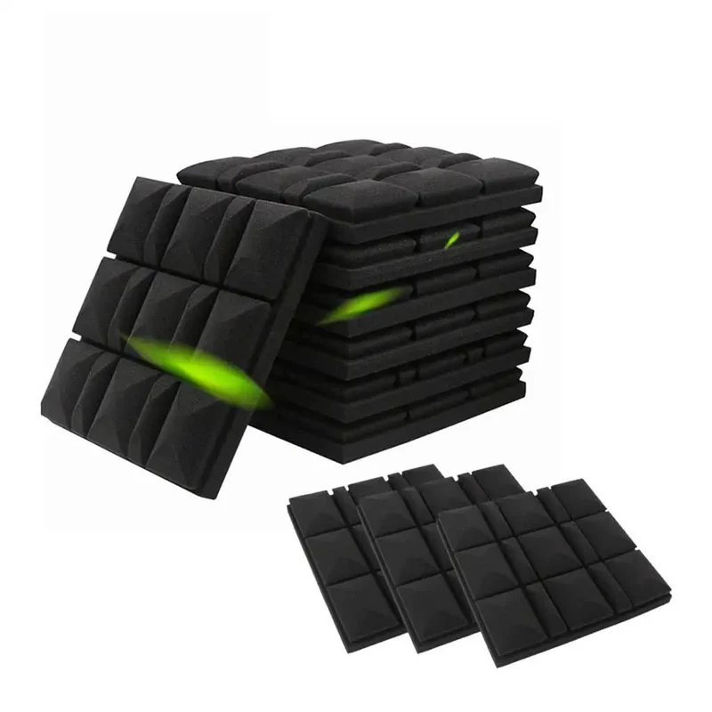 Heavy Duty 10 Pack Soundproof Acoustic Foam Panels 2X12X12 Inch Non Adhesive Wedge Tile Set For Home Studios That Slap Down Noise And Turn Any Flat Wall Into A Dope Recording Booth With Serious Top Tier Quality
