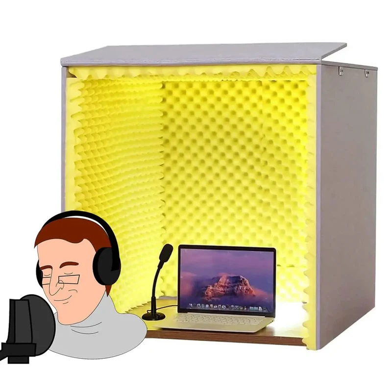 Portable Vocal Recording Shield With Premium Acoustic Foam Panels And Desktop Soundproof Cover That Flips The Script By Serving Crisp Pro Vocals And Killing Unwanted Room Echo Flat Out