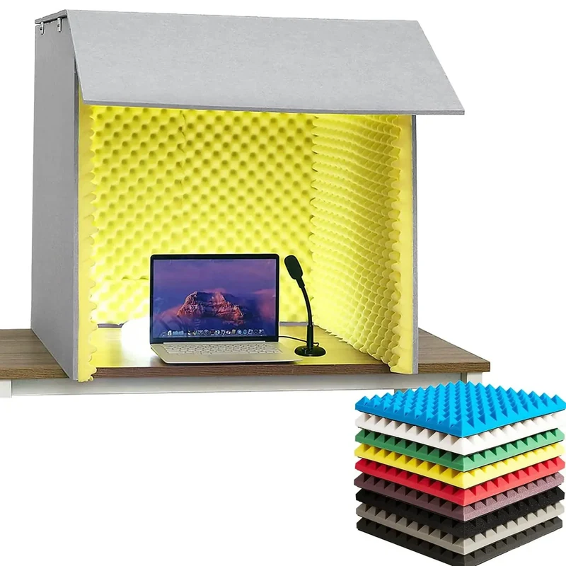 Kick Unwanted Echo To The Curb With This Portable Desktop Soundproof Cover And Thick Acoustic Foam Panel Straight Up Crafted For Microphone Vocal Booths And Tight Home Sessions