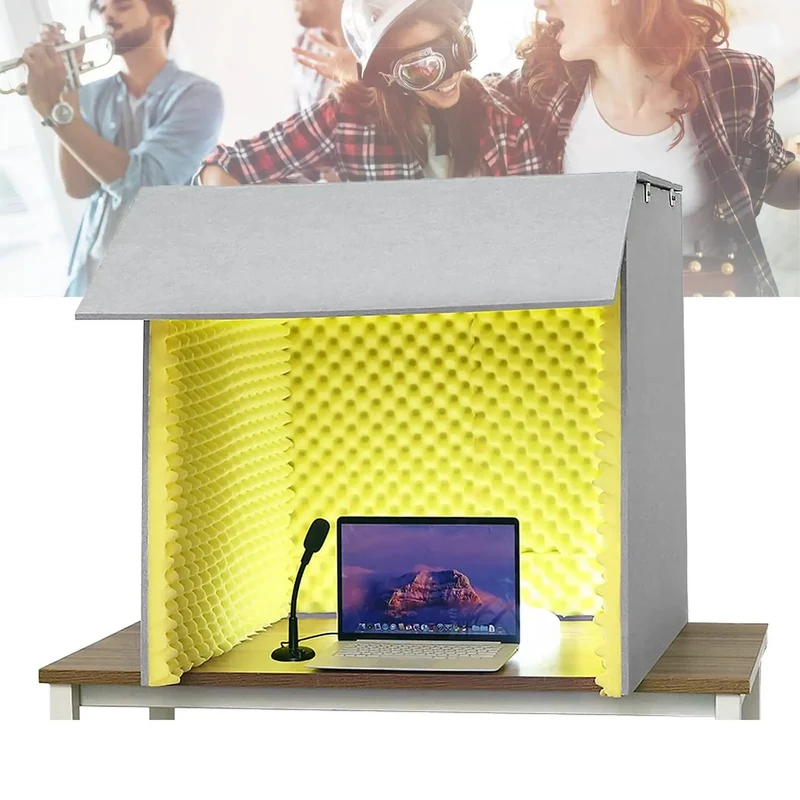 Portable Desktop Vocal Booth Featuring Flame Retardant Sound Absorbing Foam Panels For Killer Home Studio Recording And Secure Vocals That Sound Totally Sick While Shutting Out Annoying Room Echoes Now