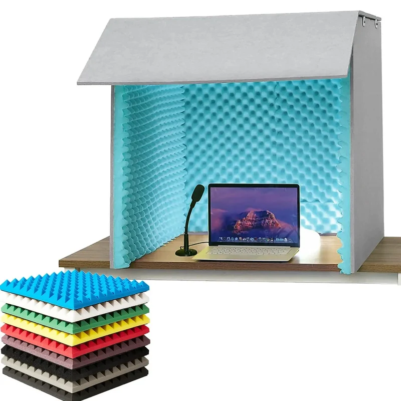 Slick Desktop Sound Isolation Shield, Dead Quiet Portable Vocal Booth With Eco Friendly Polyurethane Foam, Pro Level Acoustic Recording Cover For Clean Mic Vocals And Zero Echo Vibes