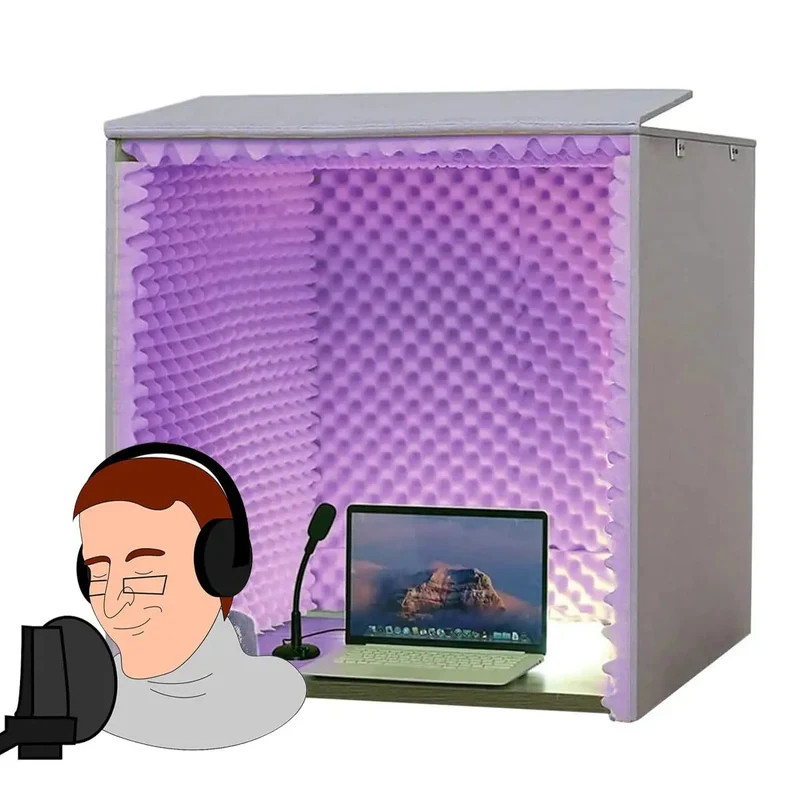 Portable Desktop Soundproof Vocal Booth With Heavy Duty Acoustic Foam Panel And Quick Setup Recording Shield Blows Out Room Echo Perfect For Clean Home Studio Takes Big Time
