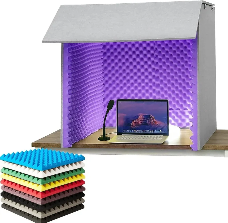 Portable Vocal Booth Desktop Soundproof Foam Shield Halts Echo And Secures Crisp Vocals For Home Studio Gear Delivers Straight Fire Sound Quality No Hassle Ideal For Creators Wanting Smooth Recording Vibes
